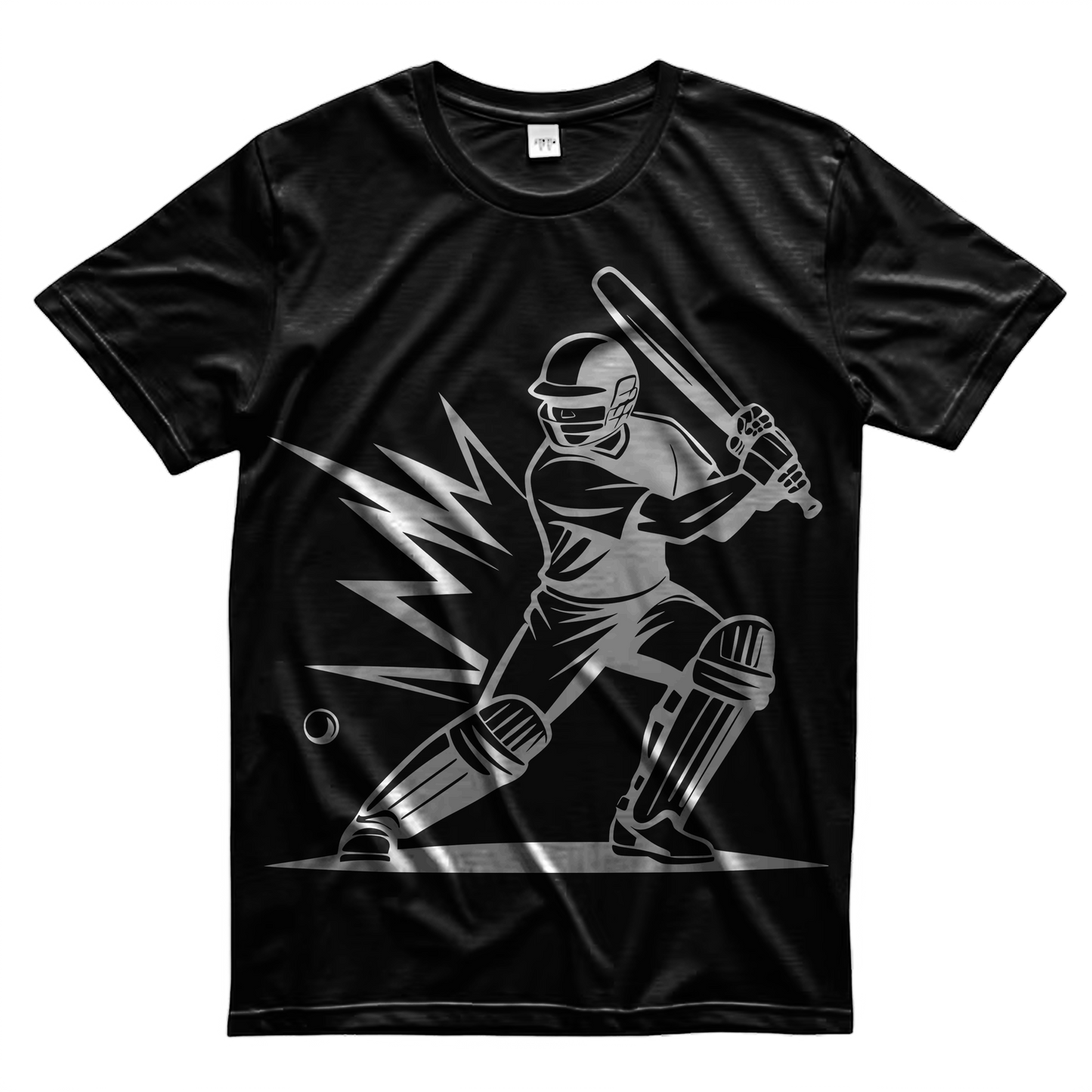 Cricket Bating Design | Black oversized T-shirt