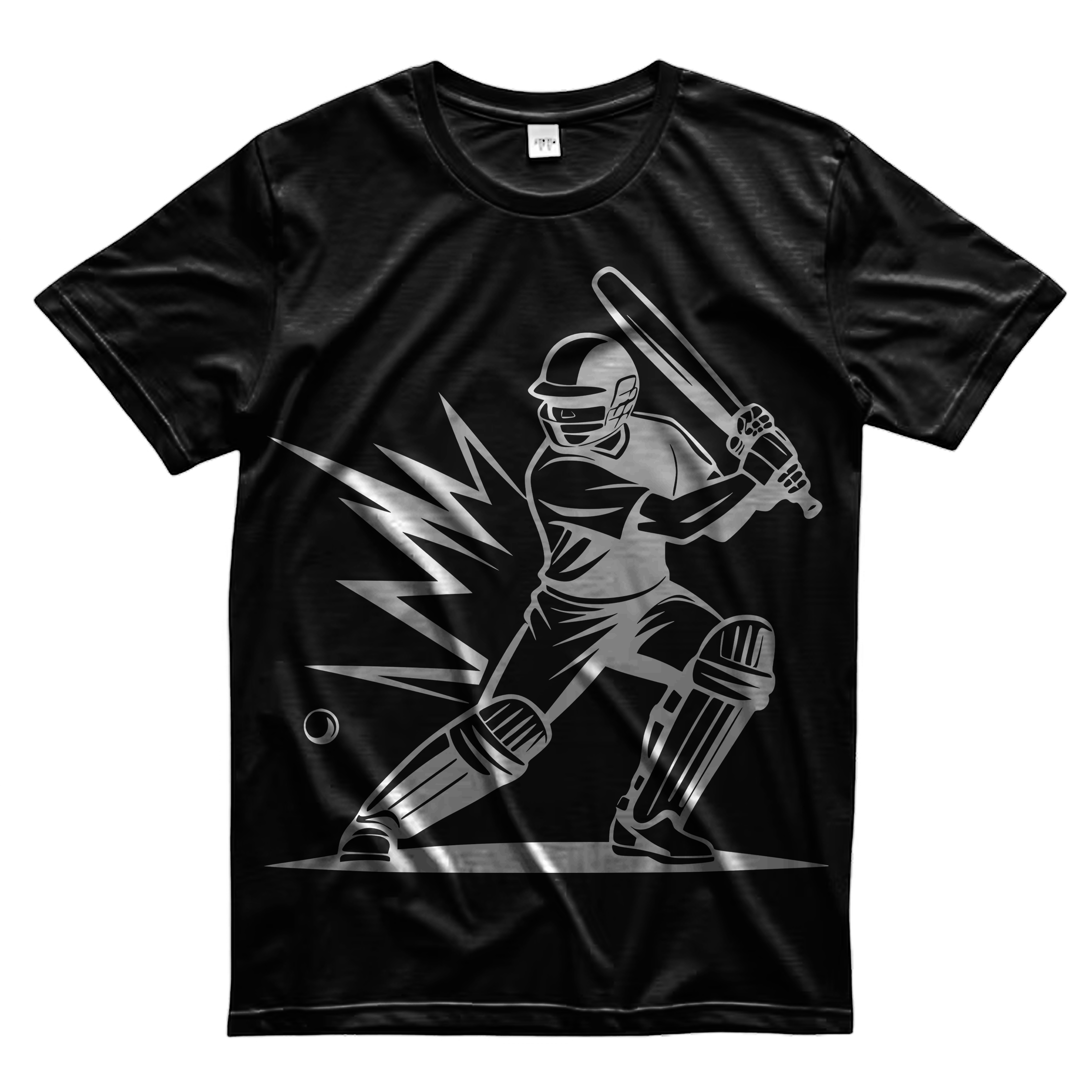 Cricket Bating Design | Black oversized T-shirt