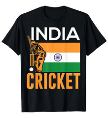 India Cricket  | Oversized Unisex Cotton Black T-Shirt